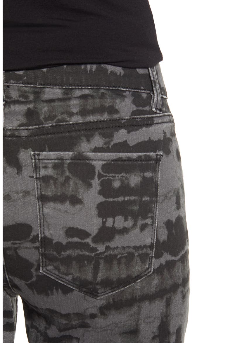 Tie Dye Fray Hem Skinny Jeans, Alternate, color, GREY TIE DYE