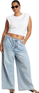 ELOQUII Drawstring Waist Lightweight Jean