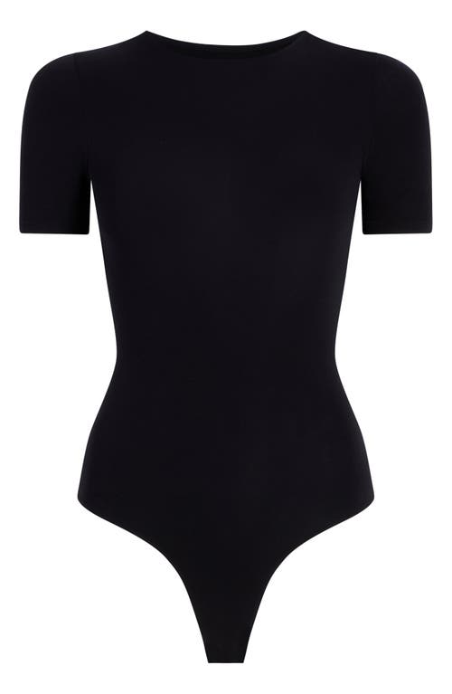 Commando Butter Short Sleeve Crewneck Bodysuit In Black In Black