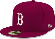 New Era Men's New Era Cardinal Boston Red Sox White Logo 59FIFTY Fitted Hat