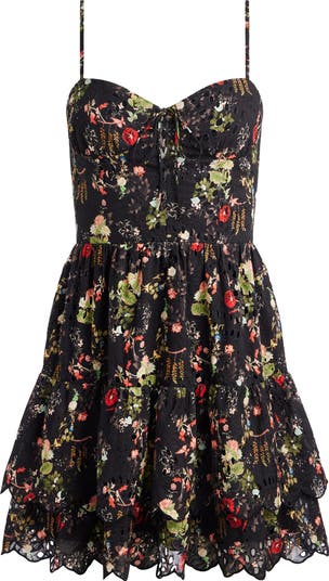 Daisy Floral Cotton Eyelet Minidress
