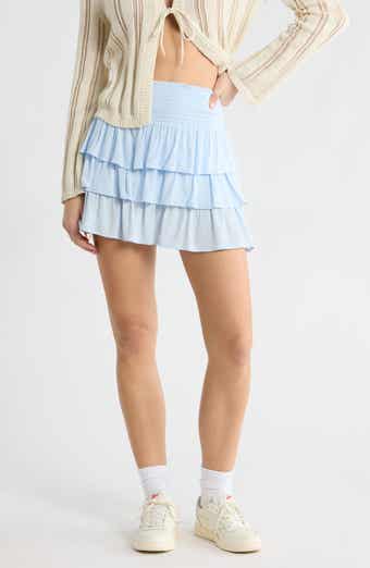 Tiered Crepe Miniskirt