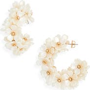 NORDSTROM RACK Pearly Flower Hoop Earrings