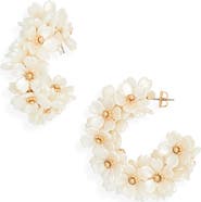 NORDSTROM RACK Pearly Flower Hoop Earrings