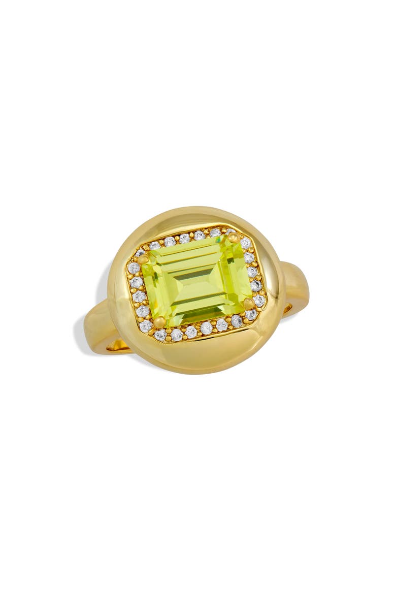 Puffy CZ Halo Ring, Main, color, YELLOW