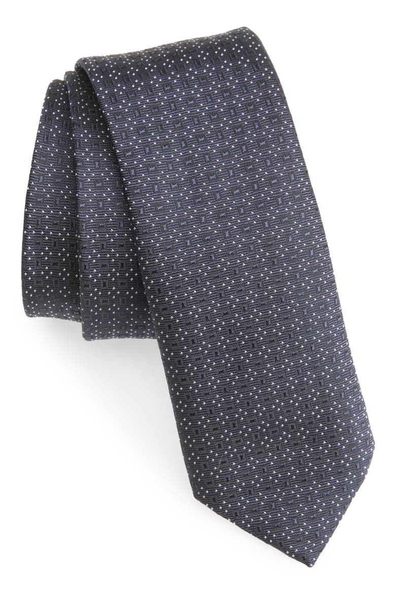 Geometric Jacquard Tie, Main, color, DARK BLUE