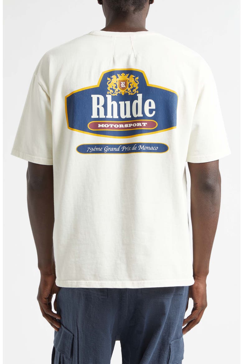 Racing Crest Graphic T-Shirt, Alternate, color, VINTAGE WHITE/ NAVY