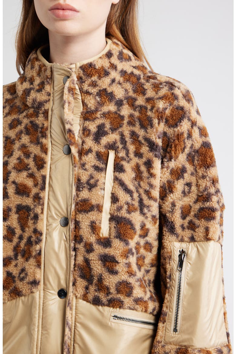 Lucien Leopard Mixed Media Jacket, Alternate, color, COCOA LEOPARD