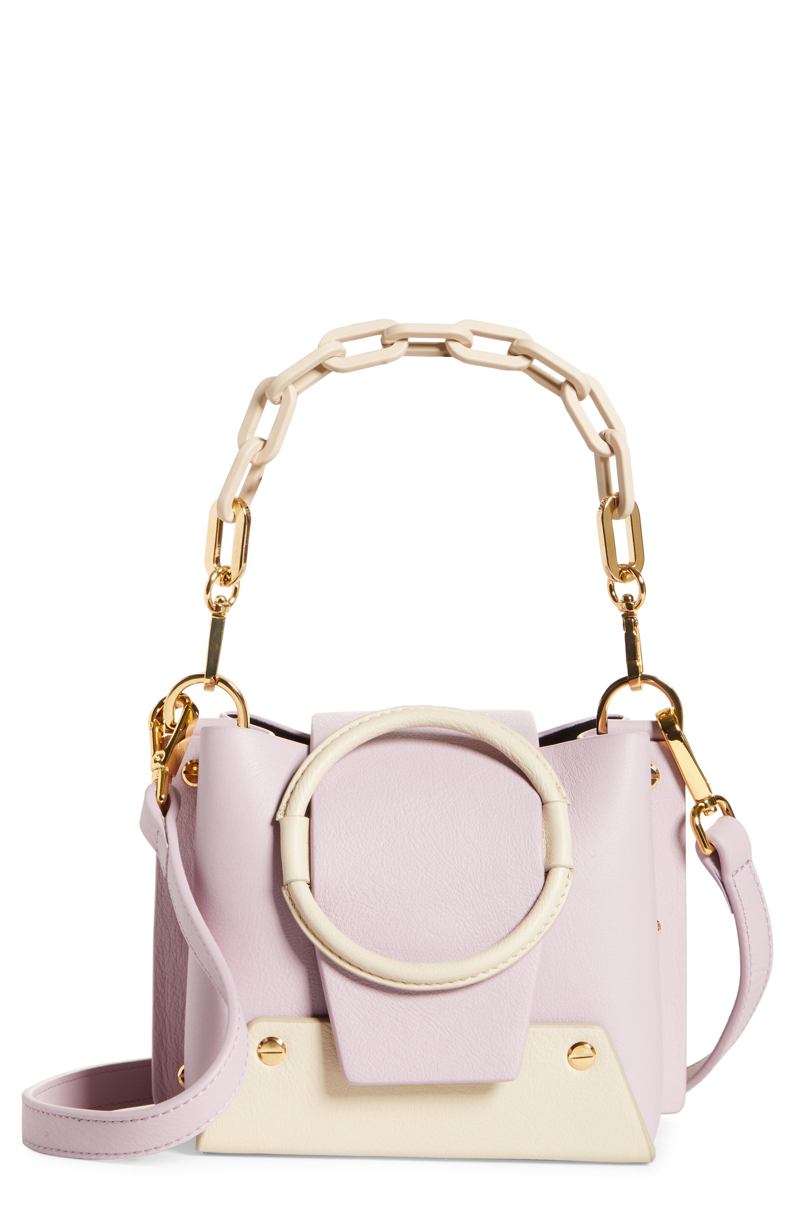 Delila Mini Bucket Bag, Main, color, LILAC/ CREAM