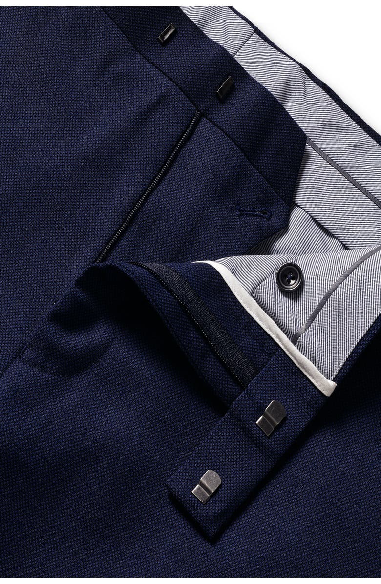 Charles Tyrwhitt Slim Fit Natural Stretch Birdseye Suit Trouser, Alternate, color, Indigo Blue