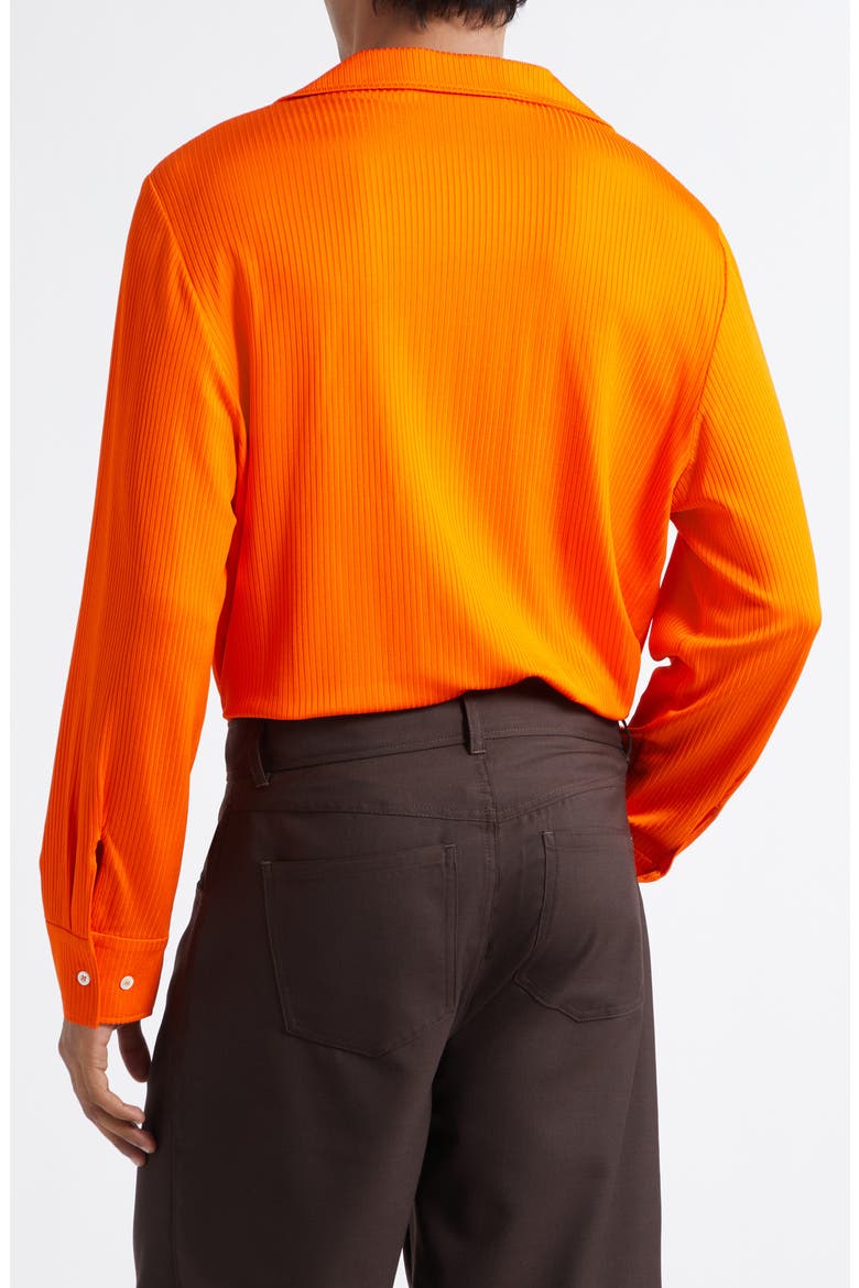 Darian Notch Collar Rib Button-Up Shirt, Alternate, color, TANGERINE VISCOSE RIB