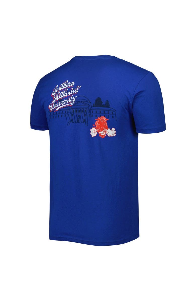 IMAGE ONE Men's Royal SMU Mustangs Mascot Scenery Premium T-Shirt, Alternate, color, Royal