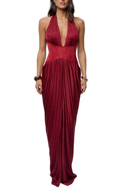 Drape & Destiny Halter Dress
