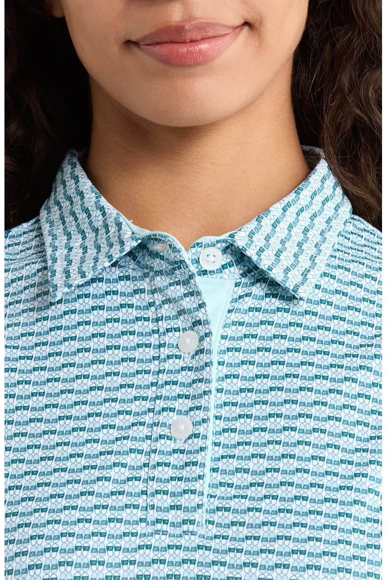 Gigi Sleeveless Polo Top, Alternate, color, SEAFOAM