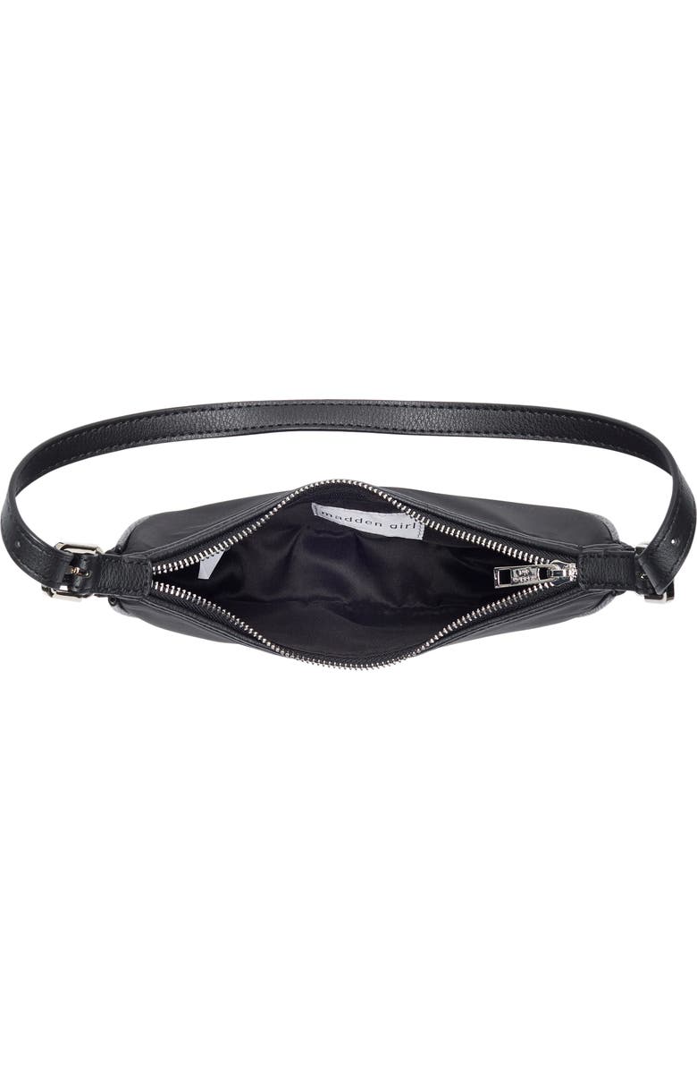 Madden Girl Crescent Shoulder Bag, Alternate, color, Black
