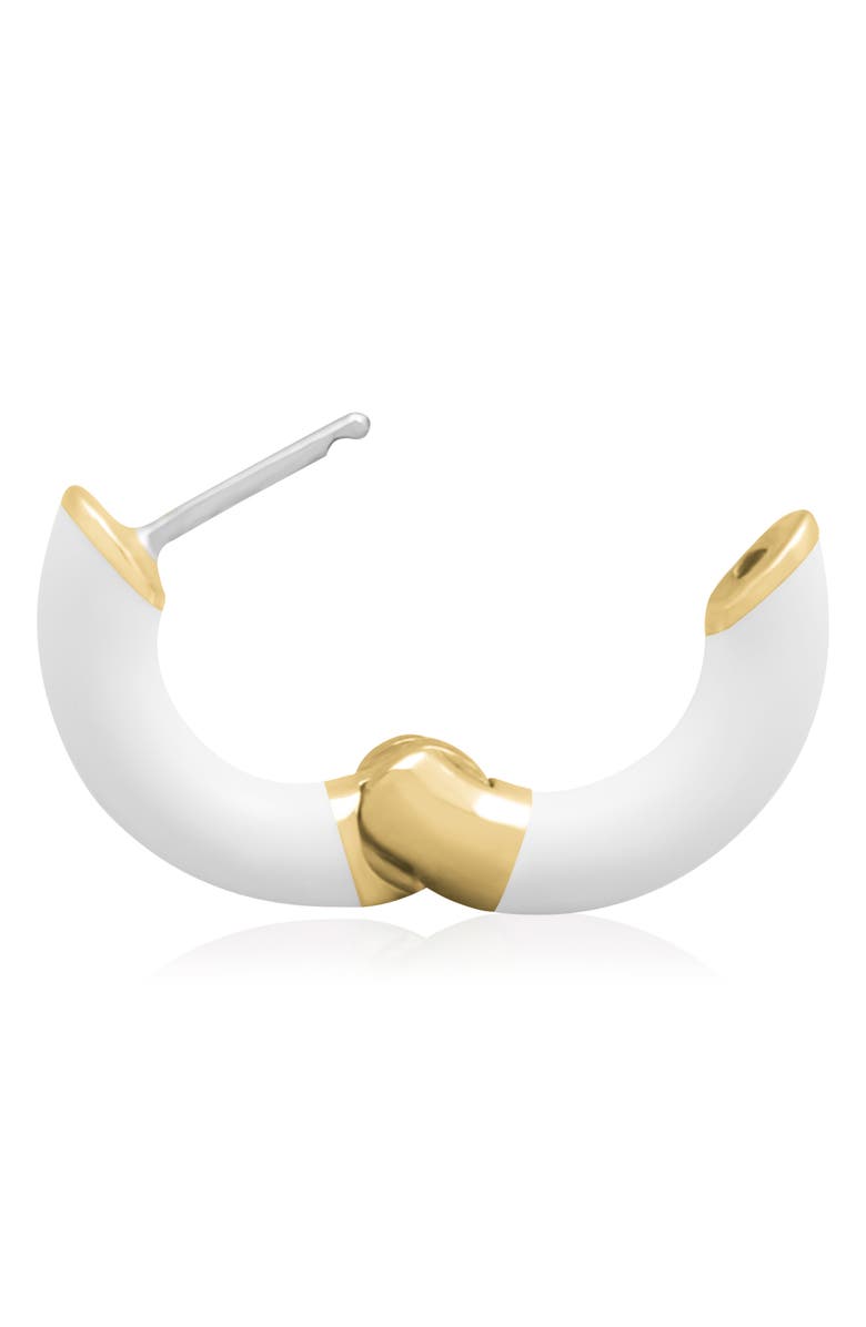 ES JEWELRY Tubular Enamel Hoop Earrings, Alternate, color, White