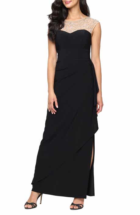 Alex Evenings Bead Detail Mixed Media Gown