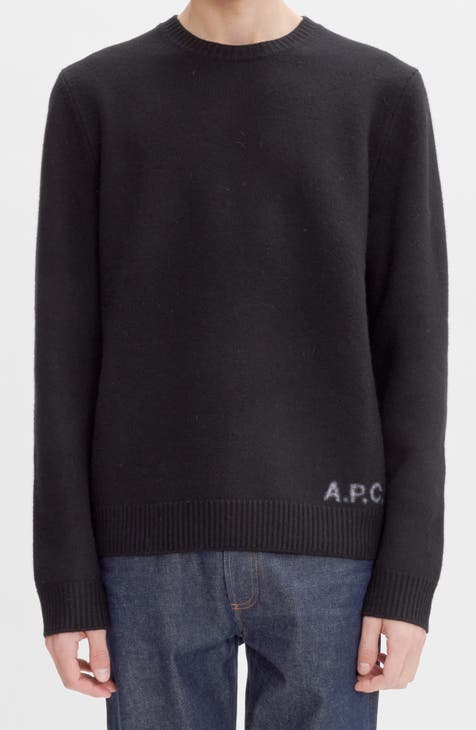 A.P.C. Sweater Mens Size Large Black Light Weight Full Zip top With Pockets. (SWE