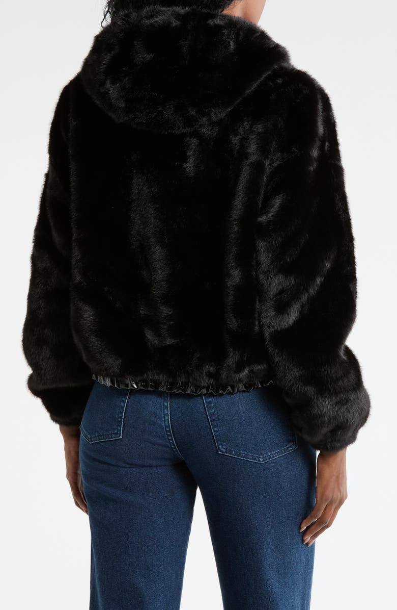La Fiorentina Faux Fur Hoodie, Alternate, color, Black