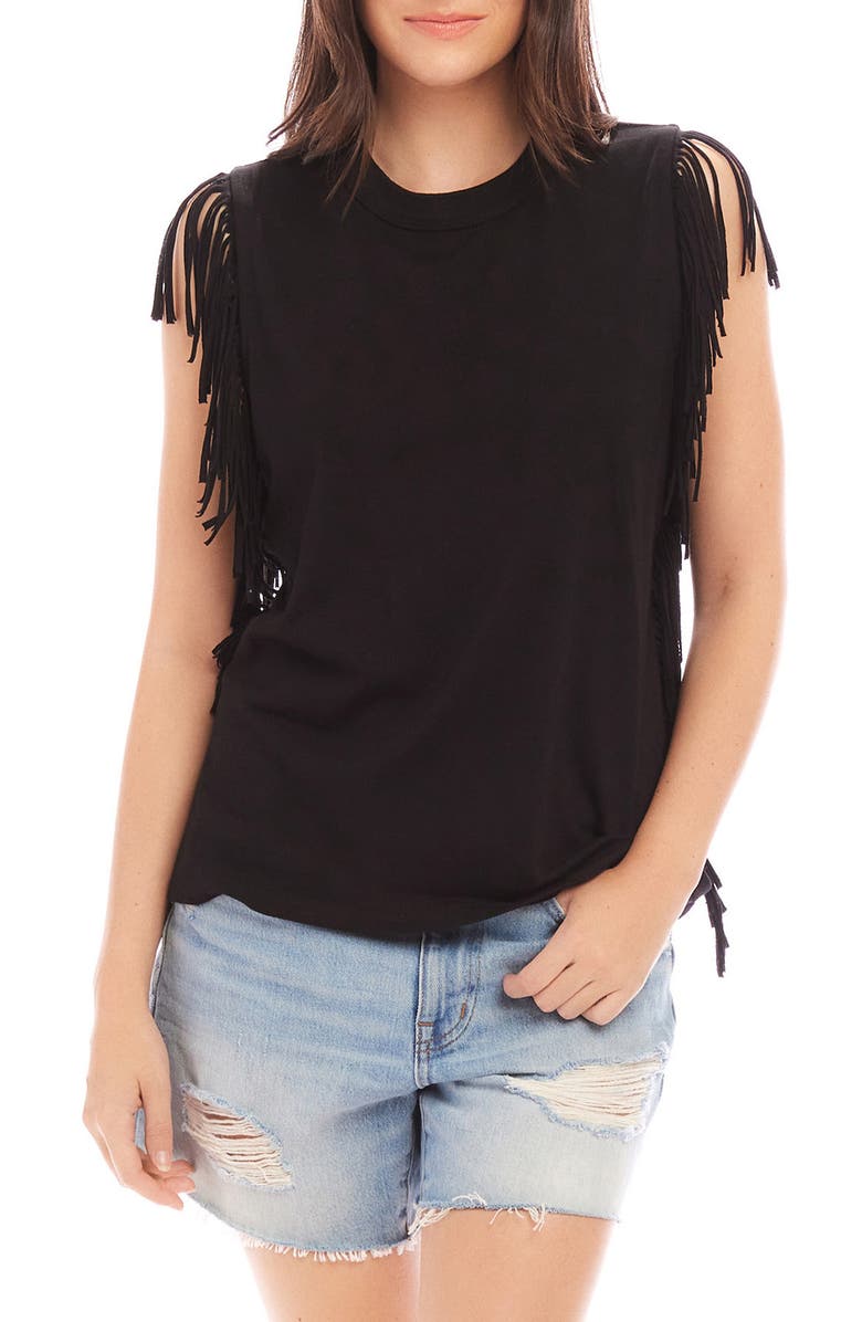 FIFTEEN TWENTY Nora Fringe Stretch Cotton T-Shirt, Main, color, 