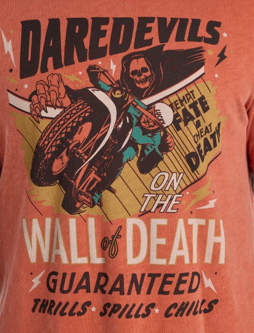 Lucky Brand Jeans Lucky Brand Lucky Wall Of Death Graphic Tee In Mecca Orange
