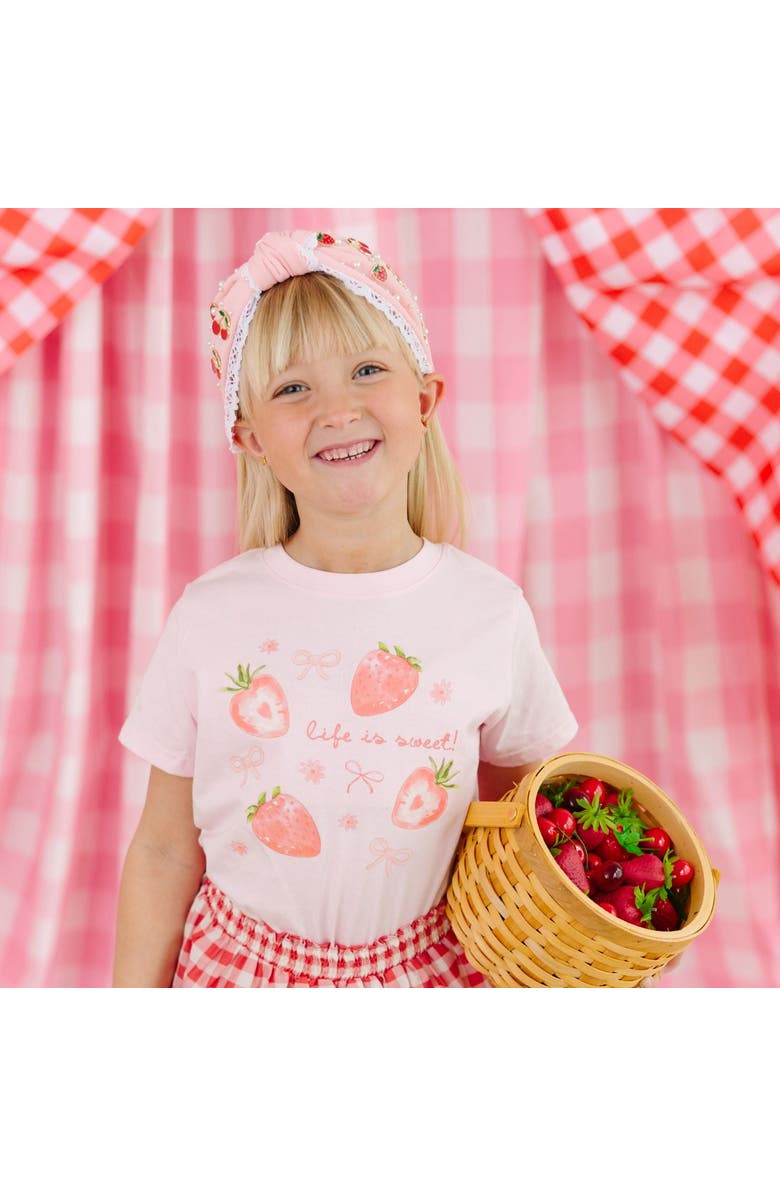 Sweet Wink Life Is Sweet Strawberry Short Sleeve T-Shirt, Alternate, color, Ballet Pink