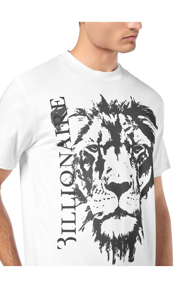 T-Shirt Round Neck Lion Men, Alternate, color, white