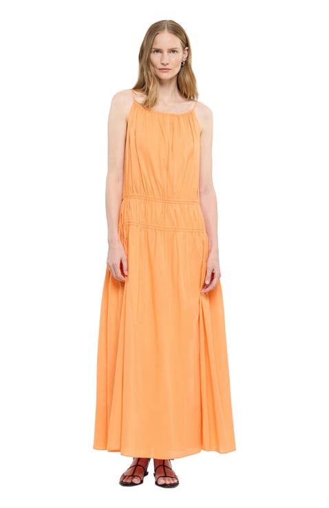 Gathered Scoop Back Dress