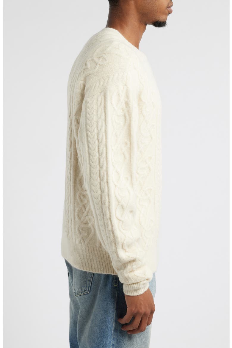 Antique Cable Knit Sweater, Alternate, color, OFF WHITE