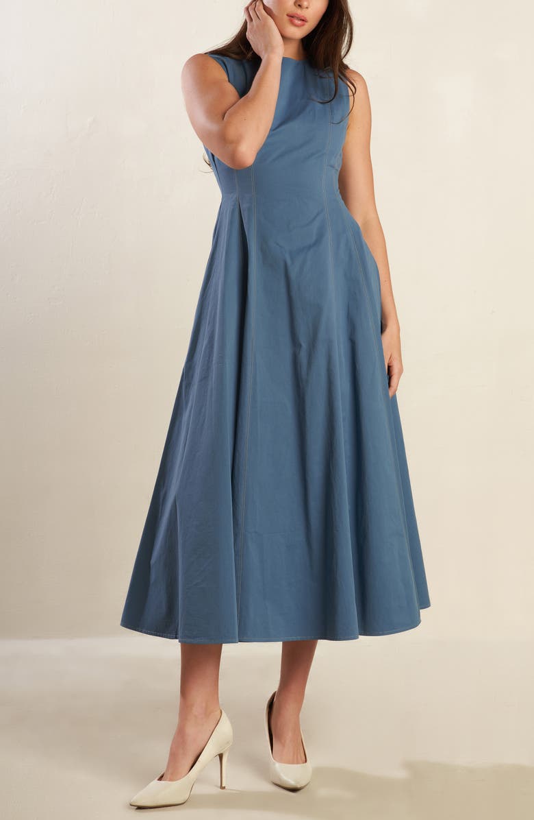 FREEMARKET Sleeveless Cotton Midi Dress, Alternate, color, 