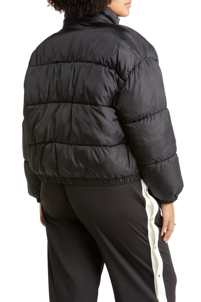 Water-Resistant Crop Puffer Jacket, Alternate, color, BLACK