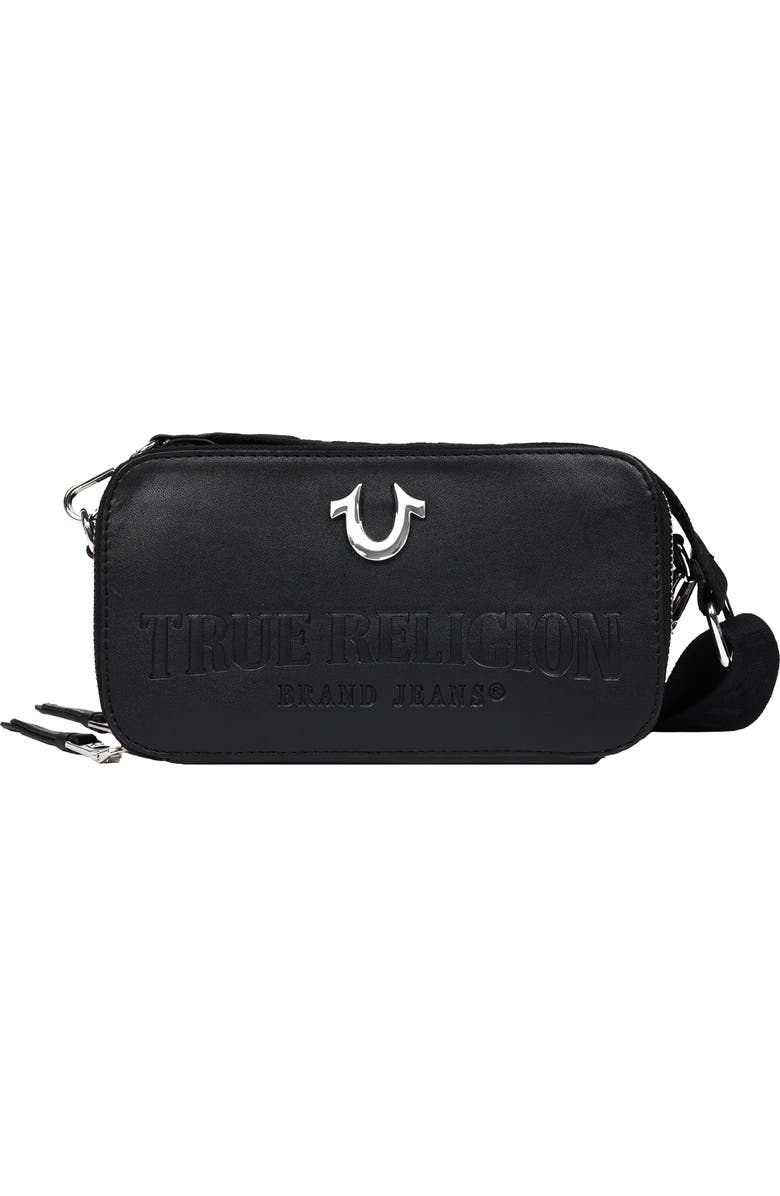 True Religion Double-Zip Horseshoe Camera Bag, Main, color, Black