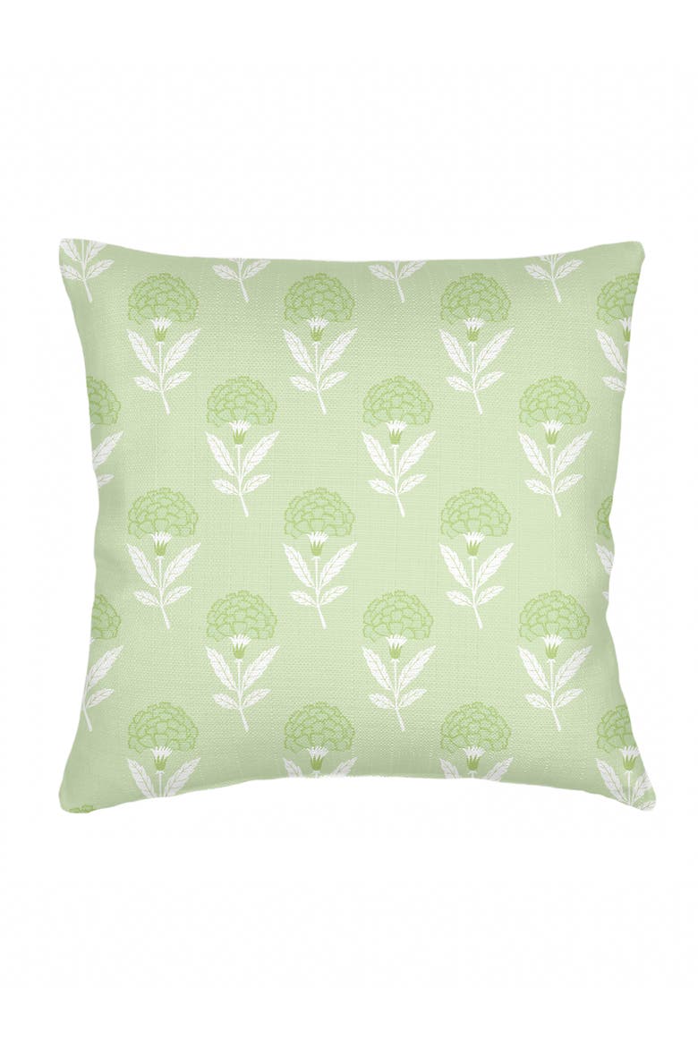 Royal Bloom Linen Pillow with Down Insert, Main, color, Citrus Green