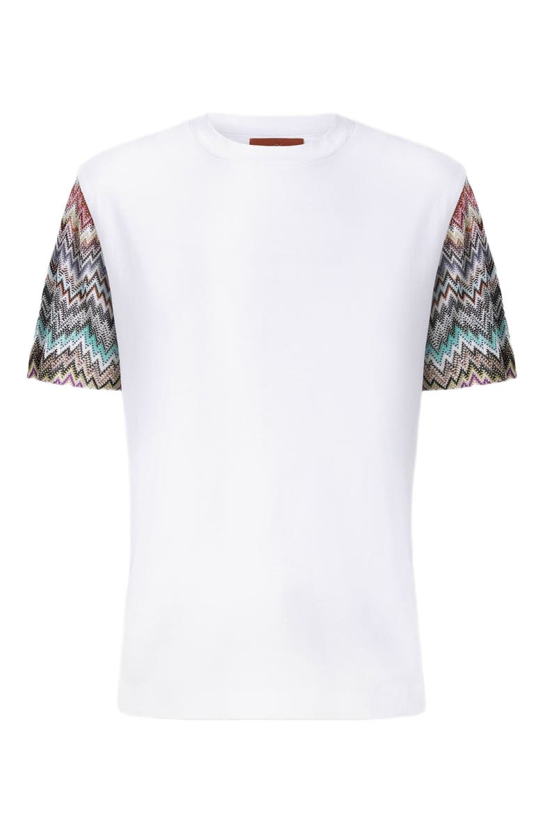Missoni Short Sleeve T-shirt With Snake Pattern Insert, Alternate, color, White