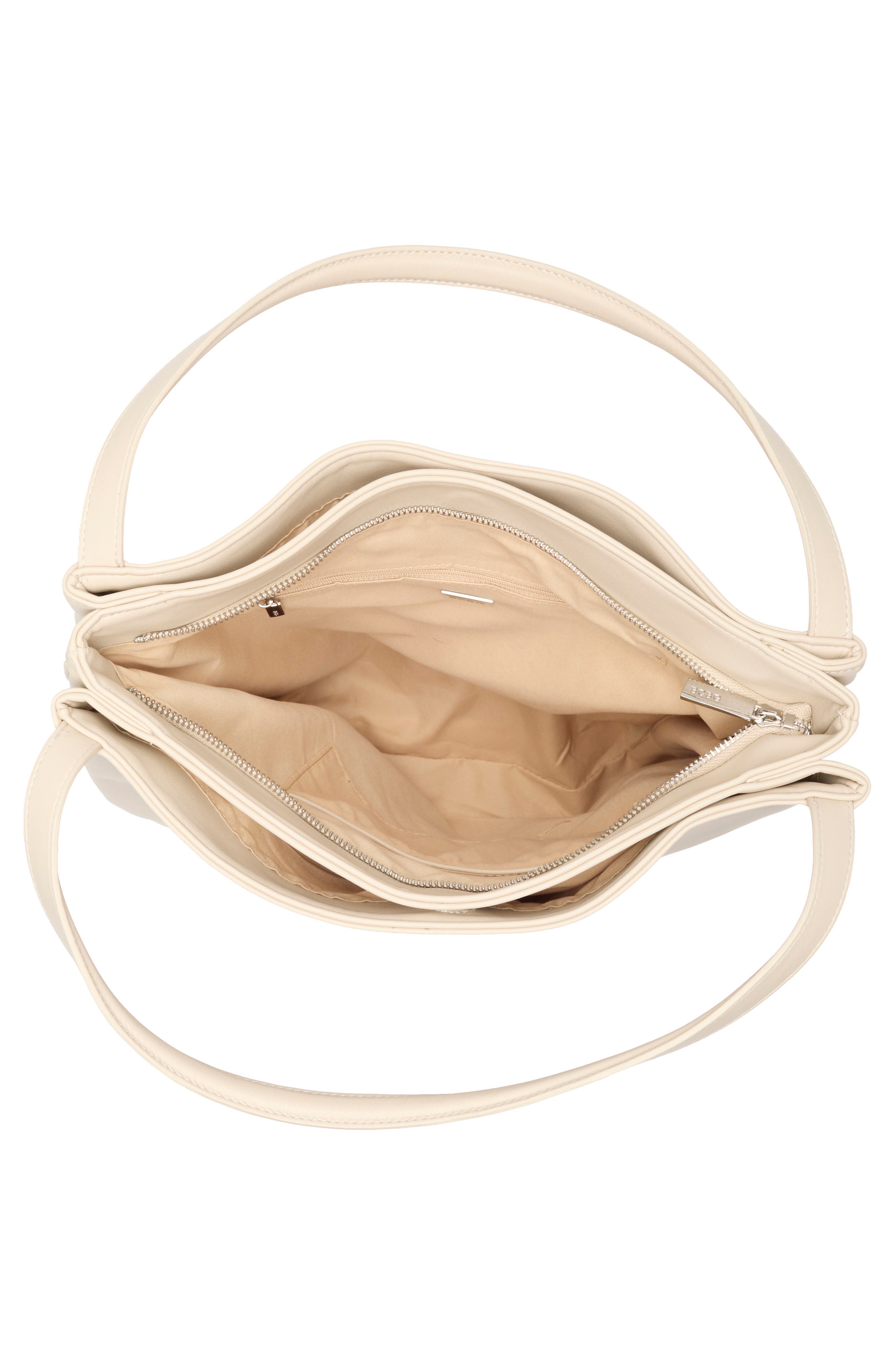 Slouchy Accordion Shoulder Bag, Alternate, color, SOFT CREAM