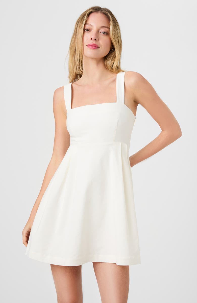 French Connection Linen Blend Minidress, Alternate, color, Summer White