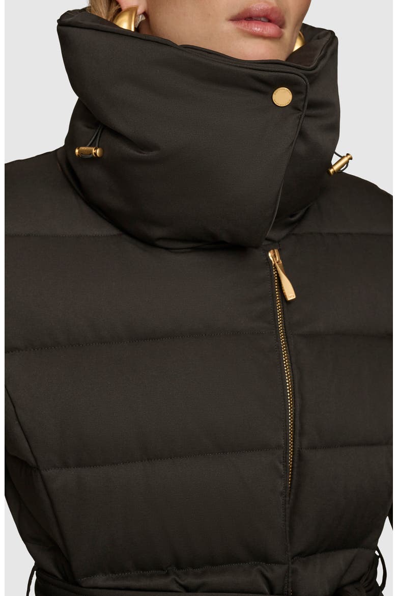 Water Resistant Belted Puffer Coat, Alternate, color, BLACK