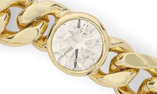 Melinda Maria Julian Loves Cubic Zirconia Chain Bracelet In Goldhite