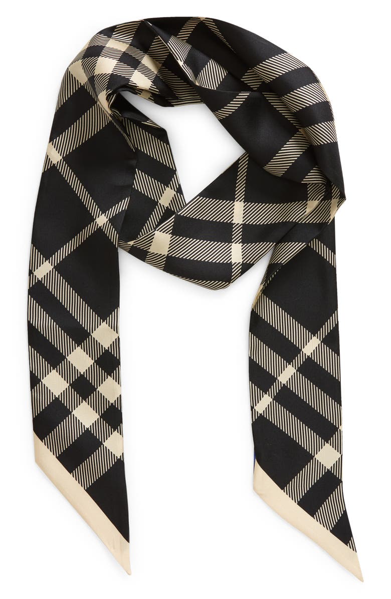 Burberry Reverse Check Silk Scarf, Alternate, color,