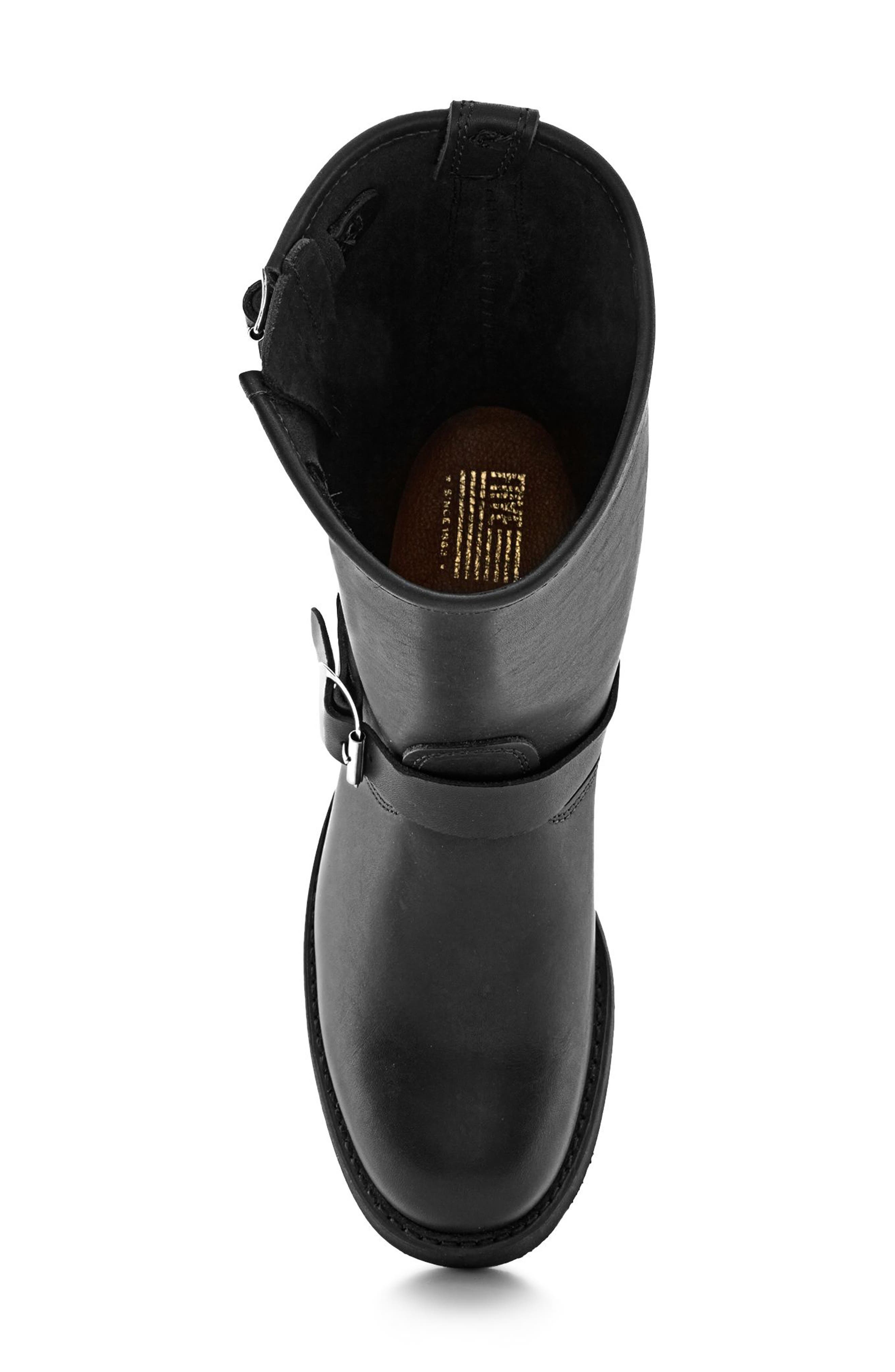 Frye Engineer Biker Boot, Alternate, color, Black - Greasy Leather