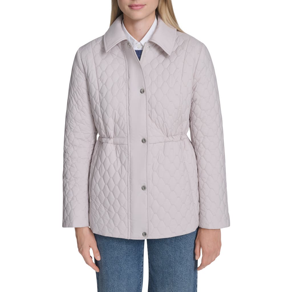 Cole Haan Honeycomb Quilted Jacket In White