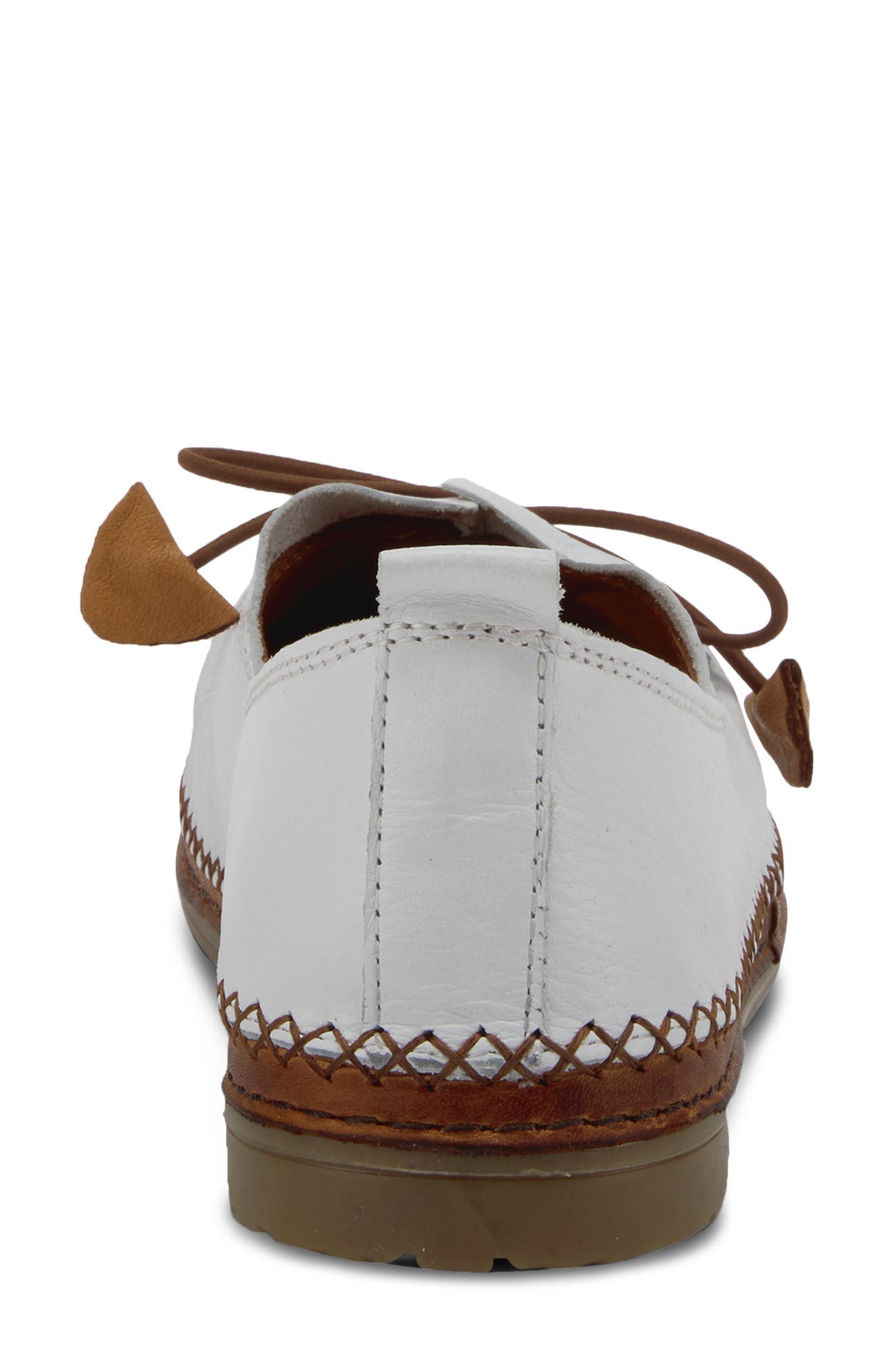 Spring Step Berna Flat, Alternate, color, White Leather