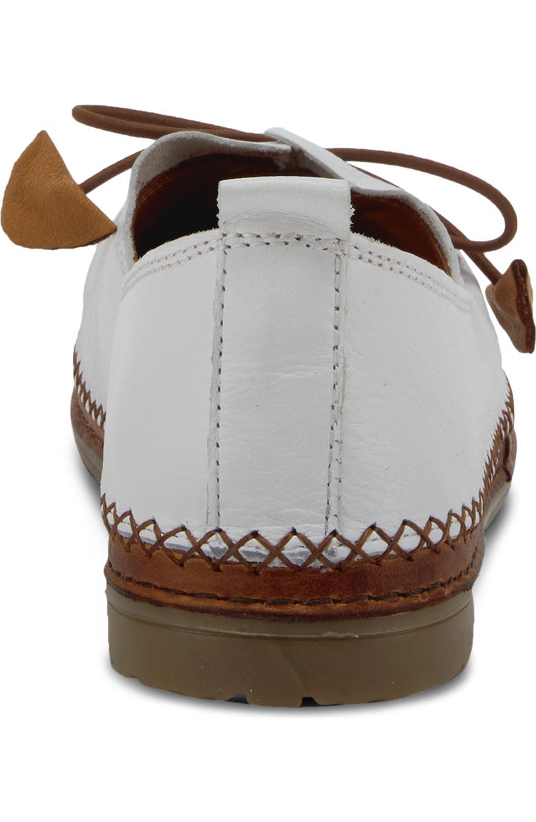 Spring Step Berna Flat, Alternate, color, White Leather