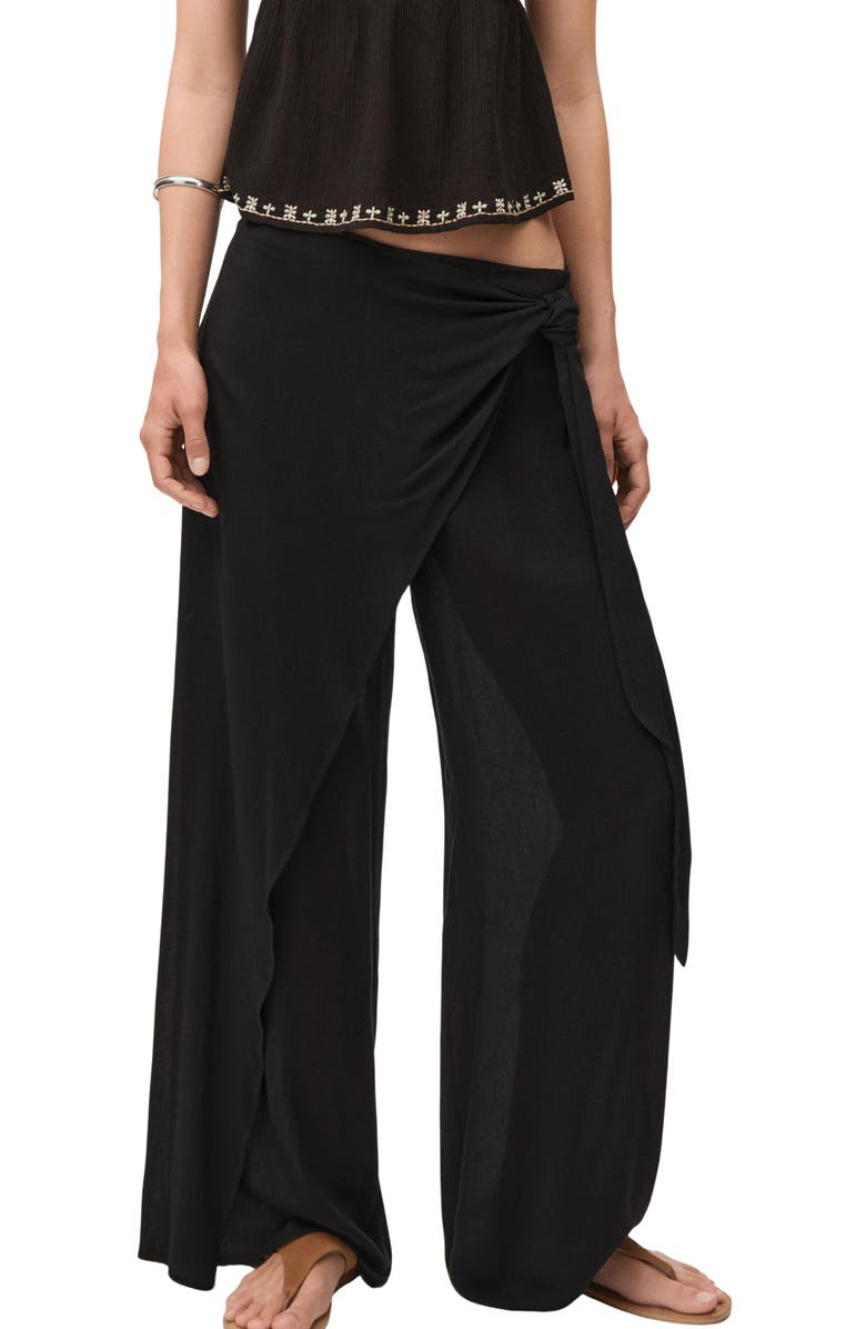 MANGO TEEN Tie Waist Sarong Pants, Main, color, 