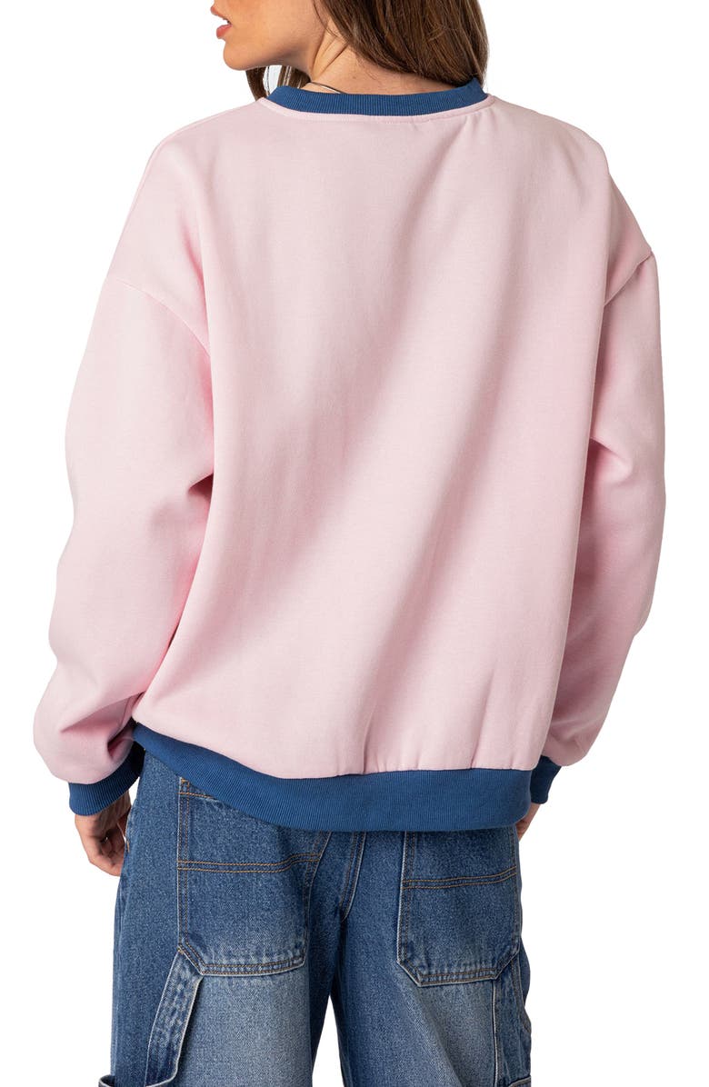 EDIKTED Italy Oversize Sweatshirt, Alternate, color, Light-Pink