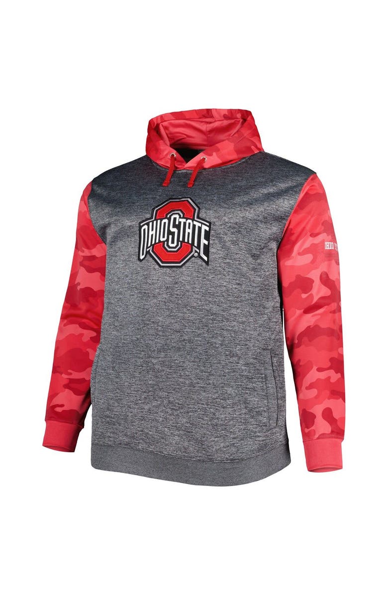 PROFILE Men's Charcoal Ohio State Buckeyes Camo Pullover Hoodie, Alternate, color,