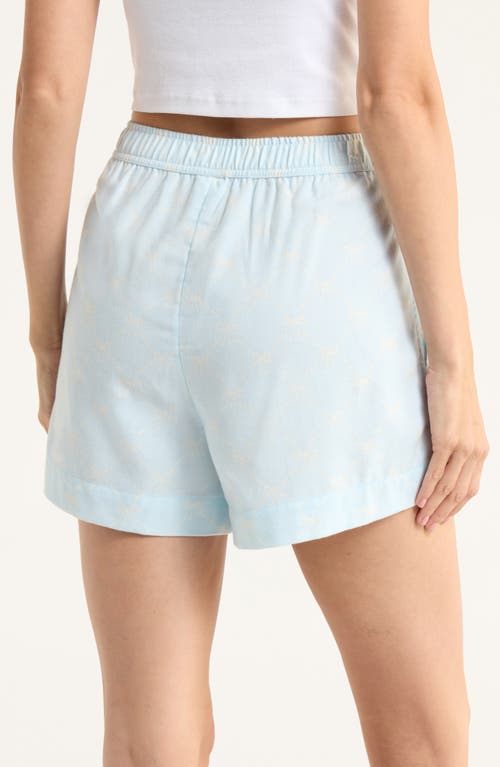 Open Edit Print Cozy Flannel Boxer Pajama Shorts In Blue