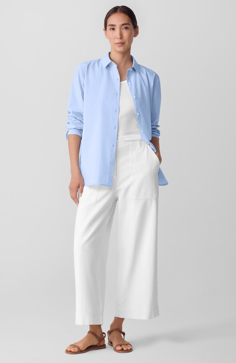 Eileen Fisher Organic Cotton Ankle Wide Leg Pants, Alternate, color,