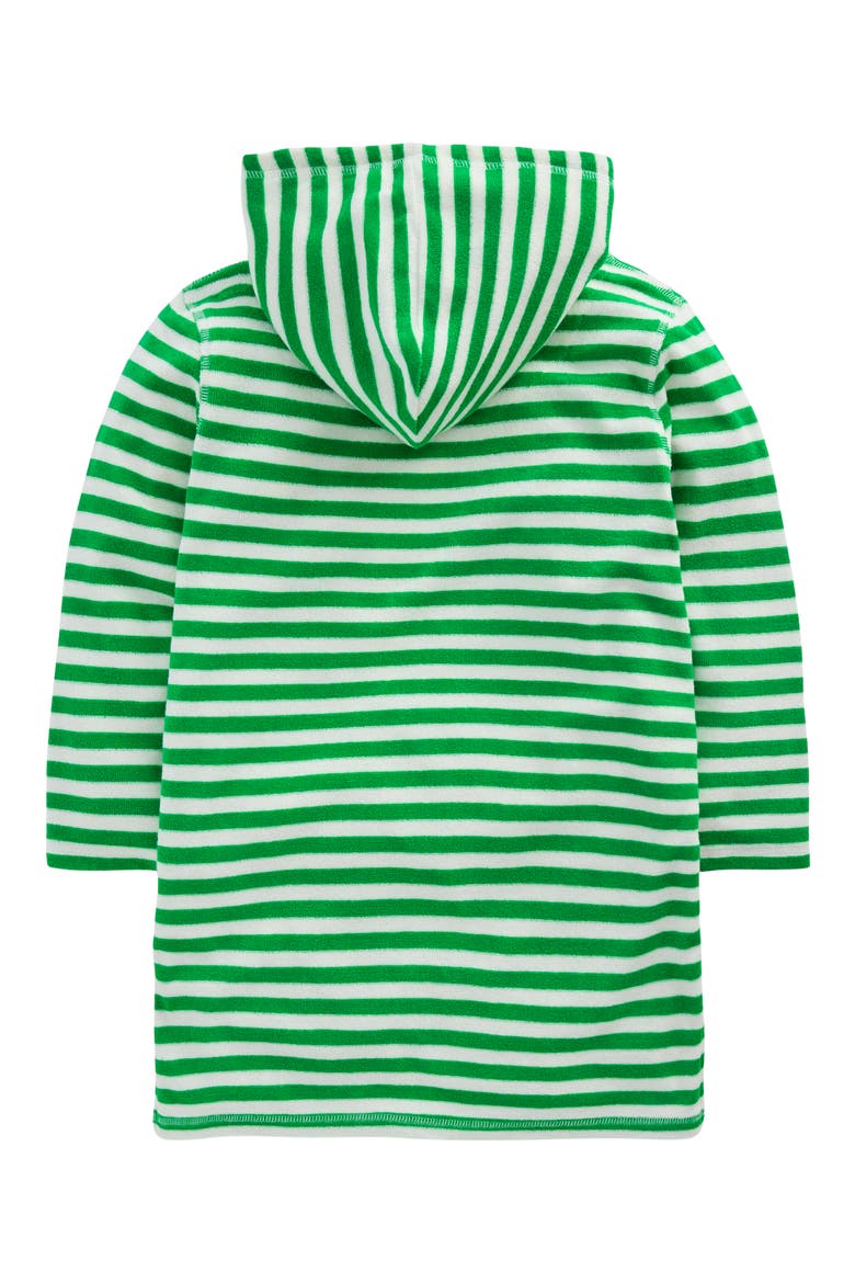 Kids' Mara Stripe Seahorse Appliqué Terry Cloth Cover-Up Hoodie, Alternate, color, GREEN SEAHORSE STRIPE