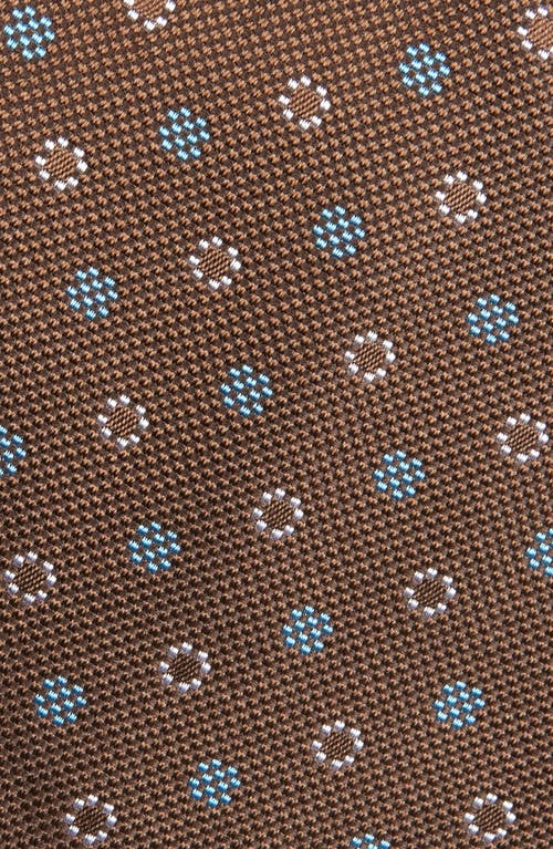 Duchamp Dot Silk Tie In Brown